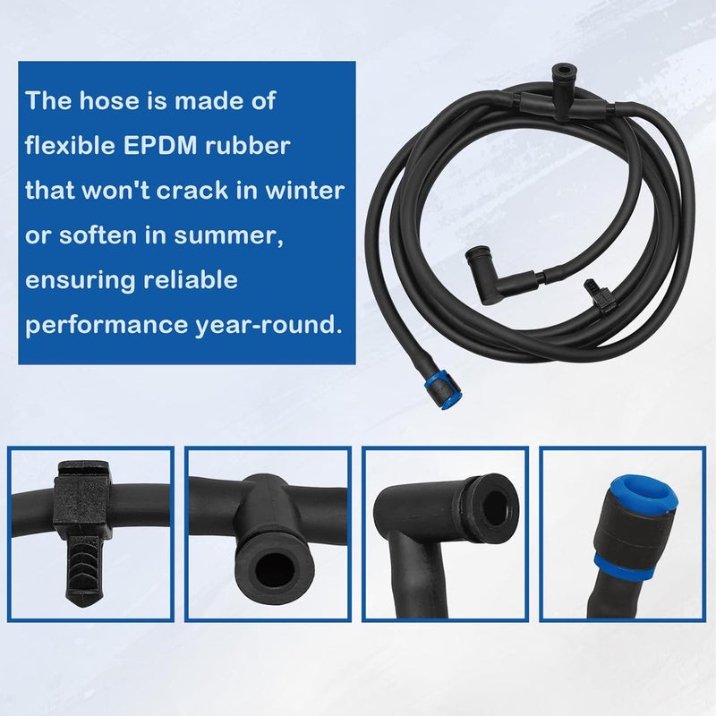QFISH Windshield Washer Nozzle Hose Kit Fit for Ford Super Duty F250 F350 F450 F550 2011-2016 Replace BC3Z-17K605-B BC3Z-17603-A Complete Repair Kit with Spray Jets - Image 5